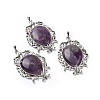 Natural Amethyst Big Pendants G-P496-01P-16-1