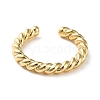 Rack Plating Brass Twist Rope Shape Open Cuff Rings for Women X-RJEW-Q777-01G-2