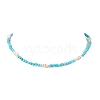 5Pcs Natural & Synthetic Round Gemstone and Skull Synthetic Turquoise Bead Necklaces NJEW-JN05391-4