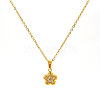 304 Stainless Steel Crystal Rhinestone Pendant Necklaces for Women WG594E0-04-2
