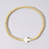 Brass Bead Stretch Bracelets for Women QZ0147-8-1