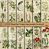 12Pcs Retro Plant Pattern Scrapbook Paper PW-WG50072-01-3