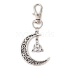 Tibetan Style Alloy Trinity Knot/Moon Pendant Decorationss HJEW-JM01527-1