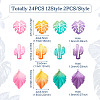 24Pcs 12 Style Gradient Spray Painted Iron Pendants IFIN-TA0001-50-3