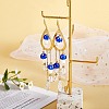 Natural Quartz Crystal Teardrop & Lampwork Mushroom Chandelier Earrings EJEW-SW00018-01-4