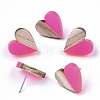 Transparent Resin & Wood Stud Earrings EJEW-N017-002A-D06-1