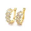 Clear Cubic Zirconia Rhombus Hoop Earrings EJEW-P213-07G-1