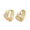 Brass Micro Pave Cubic Zirconia Hoop Earring EJEW-L271-31KCG-1