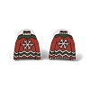 Christmas Wood Stud Steel Needle Earrings EJEW-U016-03P-02-2