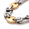 PVD Vacuum Plating 304 Stainless Steel Bean Link Chains Bracelet STAS-E160-09GP-2