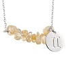 Natural Citrine Chip & Constellation Pendant Necklaces NJEW-JN05084-03-1