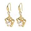 Flower ABS Imitation Pearl Dangle Earrings EJEW-K289-03G-1