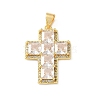 Brass Pave Cubic Zirconia Pendants CU-CBA03AF-17G-04-1