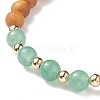 5Pcs 5 Style Natural Wood & Mixed Stone Beaded Stretch Bracelets Set BJEW-JB08823-7