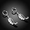 Beautiful Design Silver Color Plated Brass Leaf Dangle Earrings EJEW-BB00702-2