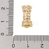 Rack Plating Brass Micro Pave Clear Cubic Zirconia Screw Clasps KK-S384-25G-01-3