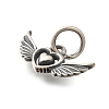 925 Sterling Silver Angel Wings Heart Charms STER-L066-04AS-2