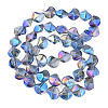 Electroplate Transparent Glass Beads Strands EGLA-N008-019-2