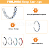 FIBLOOM 4 Pairs 4 Colors Alloy Ring Stud Earrings EJEW-FI0002-69-3