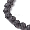 Natural Flower Amazonite with Natural Lava Rock Beaded Stretch Bracelets for Women BJEW-JB11130-02-4