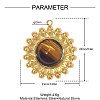 304 Stainless Steel with Tiger Eye Pendants GG-OY001-04G-2