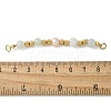 Natural Ang & Plastic Imitation Pearl Round Beaded Connector Charms/Links STAS-L277-11G-05-3