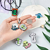 Sparkeads 8pcs 8 style Alien Theme Enamel Pins JEWB-SK0001-01-4