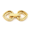 Rack Plating Brass Pave Clear Cubic Zirconia Fold Over Clasps KK-Q781-07G-2