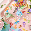 100Pcs 20 Styles Opaque Solid Color Bulb Shaped Plastic Push Gate Snap Keychain Clasp Findings KY-TA0001-58-8