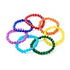 Spray Painted Crackle Glass Round Beads Stretch Bracelets Sets BJEW-JB06481-1