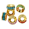 Brass Rhinestone Spacer Beads RB-A020-9mm-G-1