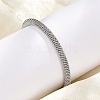 304 Stainless Steel Mesh Chain Bracelets for Women Men BJEW-Z087-19GP-3