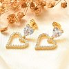 Rack Plating Brass Micro Pave Clear Cubic Zirconia Stud Earrings for Women EJEW-C125-02G-2