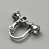 Brass Micro Pave Cubic Zirconia Screw Clip-on Earring Findings FIND-WH0110-747P-2