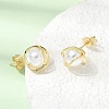 Brass Stud Earrings for Women EJEW-F421-02G-2