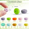 20Pcs 10 Colors Rondelle Silicone Beads JX323A-01-2