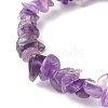 Chip Natural Amethyst Stretch Beaded Bracelets for Kids BJEW-JB06305-03-2