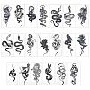CRASPIRE 20 Sheets 20 Style Cool Body Art Removable Snake Temporary Tattoos Stickers STIC-CP0001-02-1