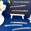 PVC You Are Beautiful Self Adhesive Car Stickers STIC-WH0013-10B-4