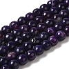 Dyed & Heated Natural Banded Agate Beads Strands G-P539-F01-01-1