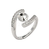 Brass Micro Pave Cubic Zirconia Cup Peg Ring Settings KK-B166-04P-1