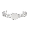 304 Stainless Steel Blank Cuff Bangle Bases with Flat Round Tray SA-CBA82C8-04B-P-2