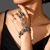 Wave Shape Zinc Alloy Rhinestone Link Ring Bracelets FS-WGF2CBB-02-1