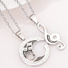 2Pcs 2 Style Alloy Musical Note Matching Puzzel Pendant Necklaces Set PW-WG57945-01-4