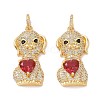 Brass Micro Pave Cubic Zirconia Pendants ZIRC-I063-10G-2