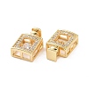 Brass Micro Pave Clear Cubic Zirconia Pendants KK-E068-VC287-3