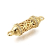 Rack Plating Brass Micro Pave Cubic Zirconia Hollow Column Links Connector Charms ZIRC-F142-50A-G01-2