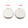 Alloy Blank Flat Round Hammered Pendants PALLOY-M031-07P-NF-2