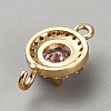 Light Gold Plated Brass Pave Cubic Zirconia Connector Charms KK-CJC0001-41KCG-04-2