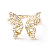 Butterfly Clear Cubic Zirconia Cuff Ring LS-RJEW-D117-05G-2